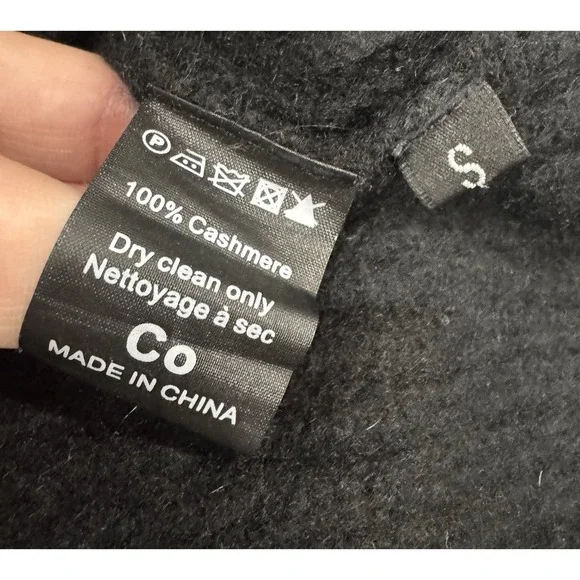 COS 100% Cashmere Black Rib Knit Sweater Womens S Minimalist Luxury Soft - Picture 5 of 6